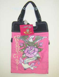 Ed Hardy Book / Tote bag NEW WITH TAG GENUINE Pink  