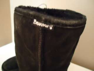 WOMENS BEARPAW BLACK CLASSIC WINTER BOOTS SIZE 6 USED  