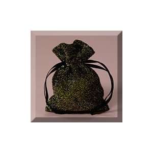  12ea   5 X 6 1/4 Black Gold Sparkle Bag Health & Personal 