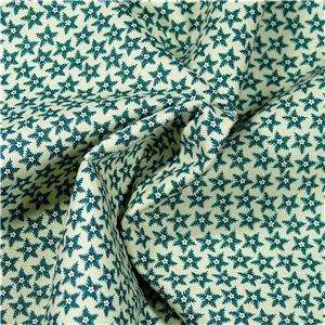 Henry Glass Cotton Fabric Civil War Collection Green Stars on Cream 