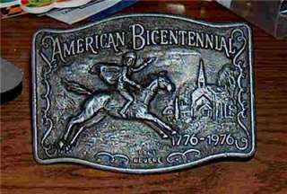 Vintage Bicentennial 1976 James Lind Belt Buckle  