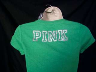 VICTORIAS SECRET PINK LETS GET LUCKY T SHIRT XS NWT  