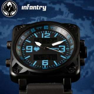   Navy NEW INFANTRY Mens LCD Digital Date Alarm NR Wrist JP Quartz Watch