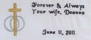 PERSONALIZE with your wedding message HANKIE Bride Mother Father 