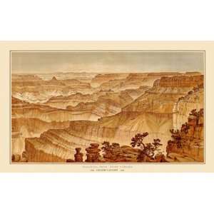  GRAND CANYON POINT SUBLIME ARIZONA (AZ) PANORAMIC MAP 1882 