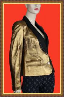 Dolce & Gabbana Womens Leather Jacket Italian 42 8  
