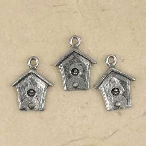  BIRDHOUSE Silver Plated Pewter Charms Lot of 3: Home 