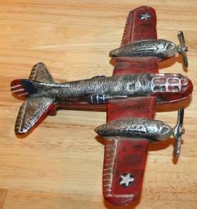   Air Plane 7x9 Red & Silver Propellers Wheels Move Dept 56?  