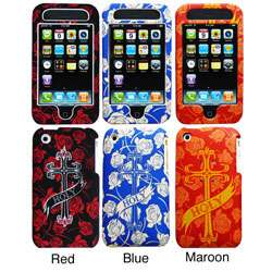 Red Holy Cross Design Protector Case for iPhone 3G/3GS  
