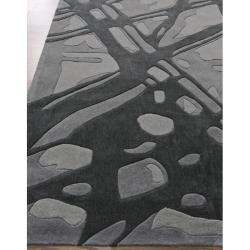   Pino Ice Glacier Pattern Charcoal/ Grey Rug (5 x 8)  Overstock