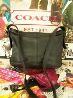 COACH Black Fletcher Bag Purse Handbag Leather Shoulder CLASSIC  