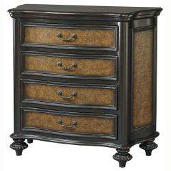 Hand Painted Brown Faux Embossed Leather Accent Chest  