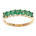 Yach 14k Yellow Gold Square cut Zambian Emerald Ring Today 