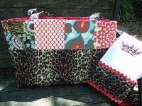LARGE AMY BUTLER FABRIC DIAPER TOTE BAG BURP SET SSCD  