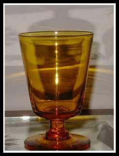 Antique Amber Uranium Glass Wine Goblet NR  