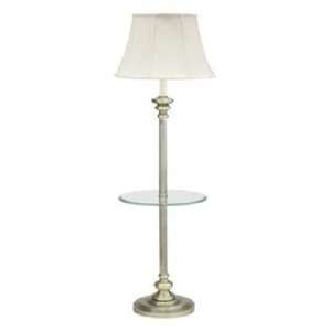   of Troy Newport Glass Tray Floor Lamp Antique Brass