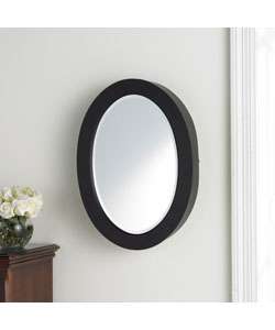 Black Oval Wall mount Jewelry Armoire & Mirror  Overstock