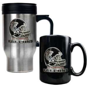 Atlanta Falcons NFL Travel Mug & Ceramic Mug Set   Helmet logo  