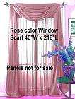 ROSE Sheer Window Scarfs ★Each 40x216★