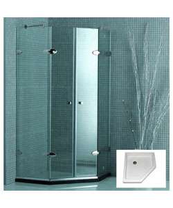 Vigo Frameless Double Door Tempered Glass Shower  Overstock