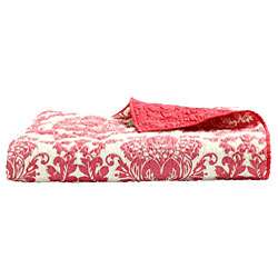 Damask Coral Twin Size 3 piece Quilt Set  Overstock
