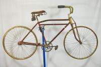 Vintage 1930s Elgin Oriole bicycle bike motorbike wood rims red white 