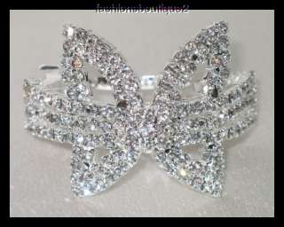 EXQUISITE PONYTAIL BUN BARRETTE SPARKLING CLEAR CRYSTALS LOTs of 