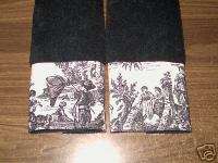 BLACK HAND TOWELS Black & Cream Country French Toile  