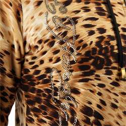 Ed Hardy Womens Flaming Skull Leopard Print Jacket  