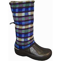 Muk Luks Womens Birds Eye Check Knit Puddle Boots  Overstock