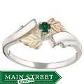 14k Black Hills Gold on Silver Emerald Birthstone Ring  Overstock