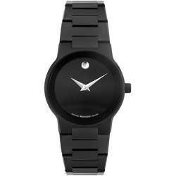 Movado Safiro Womens Black Stainless Steel Watch  Overstock