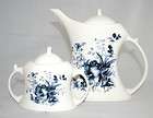 NEW Bombay Blue and White Tea Set with Teapot, Canisters, Coasters 