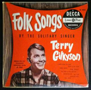Terry Gilkyson   Folk Songs   Deca   DL 5263   10 Inch   VG   g  