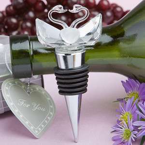 50 Crystal Swan Wine Bottle Stopper Wedding Favors  