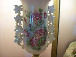 charming vintage Shabby ROSE table lamp~Cottage Chic~PINK!~  