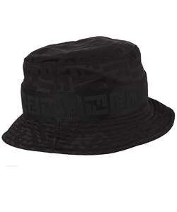 Fendi Black Nylon Zucca Bucket Hat  