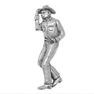  Pewter Pin Badge Western Male Line Dancer