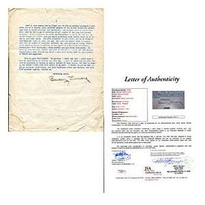   Autographed / Signed Letter (James Spence) Sports Collectibles
