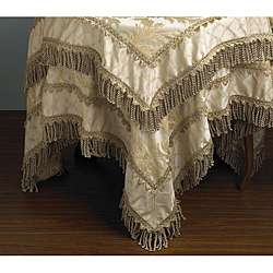 Embroidered Versailles Champagne 60 inch Square Tablecloth 