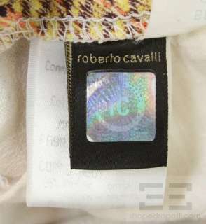 Roberto Cavalli Tan Brown & Pink Tribal Print Denim Straight Leg Jeans 