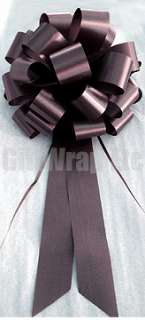 10 CHOCOLATE BROWN PULL BOWS RIBBON WEDDING PEW GIFT  