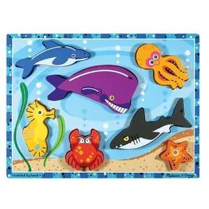 Item Bundle: Melissa & Doug 3728 Sea Creatures Chunky Wooden Puzzle 