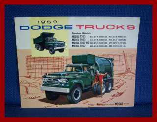 1959 DODGE Truck Brochure   Tandem Dump + Cement  