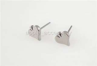 HZ2832 Stainless Steel Silver Spade Heart Stud Earrings  
