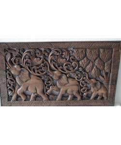 Teak Wood Elephant Wood Carving (Thailand)  