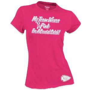   City Chiefs Womens Breast Cancer Awareness My Team Wears Pink T Shirt