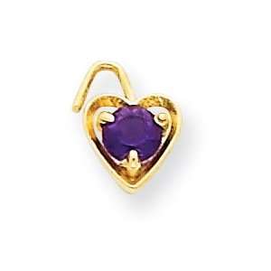  14k Gold January Birthstone Heart Charm: Jewelry