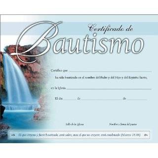 Certificado para bautismo 20PK (Spanish Edition)
