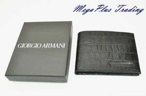 Authentic Giorgio Armani Leather Wallet Croc ART 602  